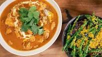 Butter chicken with raita and foogath Butter chicken with raita and foogath