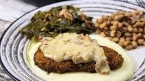 Crispy Fried Pork Chops w/Bacon Onion Gravy Crispy Fried Pork Chops w/Bacon Onion Gravy