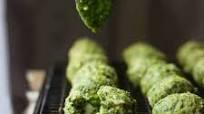 Spanakopita Chicken Meatballs with Dill Pesto Spanakopita Chicken Meatballs with Dill Pesto