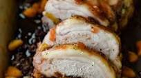 Fruit Stuffed Pork Loin Roast with Peach Glaze Fruit Stuffed Pork Loin Roast with Peach Glaze