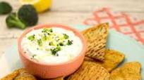 Shawarma-Spiced Pita Chips With Broccoli Tzatziki Shawarma-Spiced Pita Chips With Broccoli Tzatziki