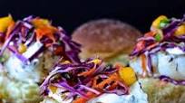 Blackened Grouper Sandwich with Mango Slaw Blackened Grouper Sandwich with Mango Slaw