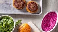 Plant-Based Baharat-Spiced Burgers with Beet Tzatziki Plant-Based Baharat-Spiced Burgers with Beet Tzatziki