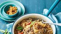Creamy Pork Bolognese With Garlic Cheese Crumbs Recipe | Woolworths Creamy Pork Bolognese With Garlic Cheese Crumbs Recipe | Woolworths