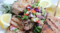 Grilled Pork Chops On A Stick with Pineapple Salsa Grilled Pork Chops On A Stick with Pineapple Salsa