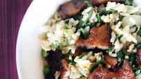 Fried rice with sticky pork belly slices Fried rice with sticky pork belly slices
