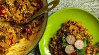 Easy Beef and Rice Skillet with Fresh Guacamole Easy Beef and Rice Skillet with Fresh Guacamole
