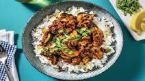 Thai Pork & Mushroom Stir-Fry with Garlic Rice Thai Pork & Mushroom Stir-Fry with Garlic Rice