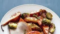 Glazed Pork Loin with Brussels Sprouts & Sweet Potatoes Glazed Pork Loin with Brussels Sprouts & Sweet Potatoes