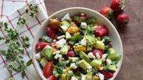 Chopped Summer Salad with Strawberries, Avocado, Corn and Asparagus Chopped Summer Salad with Strawberries, Avocado, Corn and Asparagus