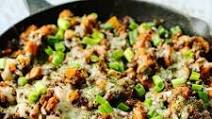 BBQ Sweet Potato and Elk Burger Skillet BBQ Sweet Potato and Elk Burger Skillet