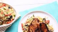 Greek Pork Steaks with Mediterranean Couscous Greek Pork Steaks with Mediterranean Couscous