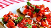 Chèvre, Strawberry and Basil Bruschetta Chèvre, Strawberry and Basil Bruschetta