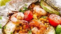 Grilled Coconut Lime Shrimp and Summer Veggies in Foil Grilled Coconut Lime Shrimp and Summer Veggies in Foil