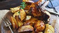 Pollo asado con salsa barbacoa Pollo asado con salsa barbacoa