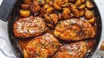 Honey Mustard Pork Chops and Potato Skillet Honey Mustard Pork Chops and Potato Skillet