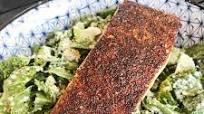 Blackened Salmon with 2 Minute Skinny Caesar Dressing Blackened Salmon with 2 Minute Skinny Caesar Dressing