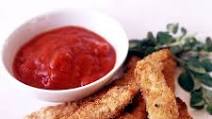 Parmesan chicken tenders with marinara dipping sauce Parmesan chicken tenders with marinara dipping sauce