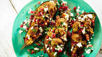 Baked Aubergine with Moroccan Falafel Crumb Baked Aubergine with Moroccan Falafel Crumb