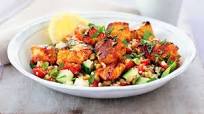 Turkey skewers and bulgur salad Turkey skewers and bulgur salad