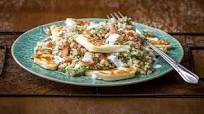 Moroccan Spiced Halloumi, Tabbouleh and Mint Raita Moroccan Spiced Halloumi, Tabbouleh and Mint Raita