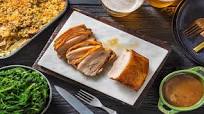 Pork Belly with Truffled Cheesy Pasta Bake, Garlic Spinach and Peppercorn Sauce Pork Belly with Truffled Cheesy Pasta Bake, Garlic Spinach and Peppercorn Sauce