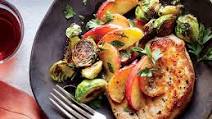 Pork Chops with Sautéed Apples and Brussels Sprouts Pork Chops with Sautéed Apples and Brussels Sprouts
