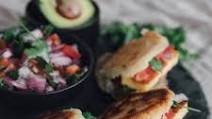 Colombian Arepas with Halloumi, Avocado & Refried Beans Colombian Arepas with Halloumi, Avocado & Refried Beans