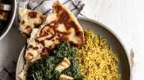 Saag Paneer over Turmeric Rice Saag Paneer over Turmeric Rice