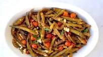 Greek Roasted Okra with Feta, Mint and Cherry Tomatoes – Bamies Sto Fourno Greek Roasted Okra with Feta, Mint and Cherry Tomatoes – Bamies Sto Fourno