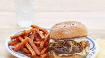 Salisbury Steak Burgers with Sweet Potato Fries Salisbury Steak Burgers with Sweet Potato Fries