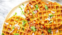 Pakora Waffles - Savory Chickpea Flour Waffles Pakora Waffles - Savory Chickpea Flour Waffles