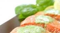 Cedar Plank Salmon with Basil Cream Sauce Cedar Plank Salmon with Basil Cream Sauce