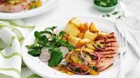 Griddled gammon steaks with pineapple salsa Griddled gammon steaks with pineapple salsa