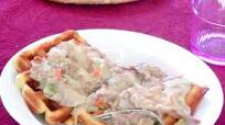 Turkey in Cream Sauce with Waffles Turkey in Cream Sauce with Waffles