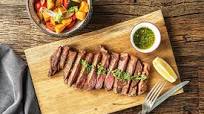 Argentine Chimichurri Steak with a Sweet Potato, Poblano, and Tomato Jumble Argentine Chimichurri Steak with a Sweet Potato, Poblano, and Tomato Jumble