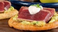 Ahi Tuna Tostadas with Avocado and Chipotle Crema Ahi Tuna Tostadas with Avocado and Chipotle Crema