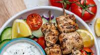 Grilled Chicken Skewers + Homemade Tzatziki Grilled Chicken Skewers + Homemade Tzatziki