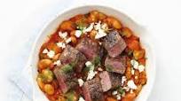 Greek beans with seared lamb Greek beans with seared lamb
