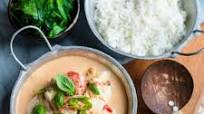 Fijian Coconut Fish with Tomato, Spinach and Rice Fijian Coconut Fish with Tomato, Spinach and Rice