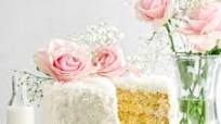 Coconut Cake with Coconut Pastry Cream Filling and Vanilla Buttercream Coconut Cake with Coconut Pastry Cream Filling and Vanilla Buttercream