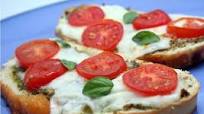 Bruschetta with Pesto Cheese and Tomato Bruschetta with Pesto Cheese and Tomato