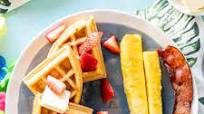 Coconut Mochi Waffles with Strawberries and Pineapple Coconut Mochi Waffles with Strawberries and Pineapple