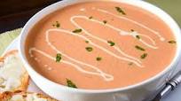 Tuscan Tomato Bisque with Roasted Garlic Cream and Pesto Tuscan Tomato Bisque with Roasted Garlic Cream and Pesto