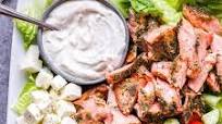 Greek Salmon Salad with Tahini Yogurt Dressing Greek Salmon Salad with Tahini Yogurt Dressing