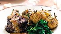 Slimming World's fillet steaks with mustard sauce and hasselback potatoes recipe Slimming World's fillet steaks with mustard sauce and hasselback potatoes recipe
