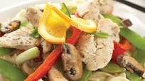 Orange Chicken Stir-Fry on Egg Noodles Orange Chicken Stir-Fry on Egg Noodles