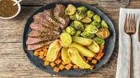 Spiced Skirt Steak with Balsamic Brussels Sprouts and Potatoes Spiced Skirt Steak with Balsamic Brussels Sprouts and Potatoes