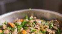 Chicken liver with onions and carrot Chicken liver with onions and carrot