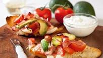 Avocado and Vine Tomato Bruschetta with Sour Cream & Chive Dip Avocado and Vine Tomato Bruschetta with Sour Cream & Chive Dip